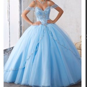 Mori Lee Quinceanera/ sweet 16 dress in baby blue